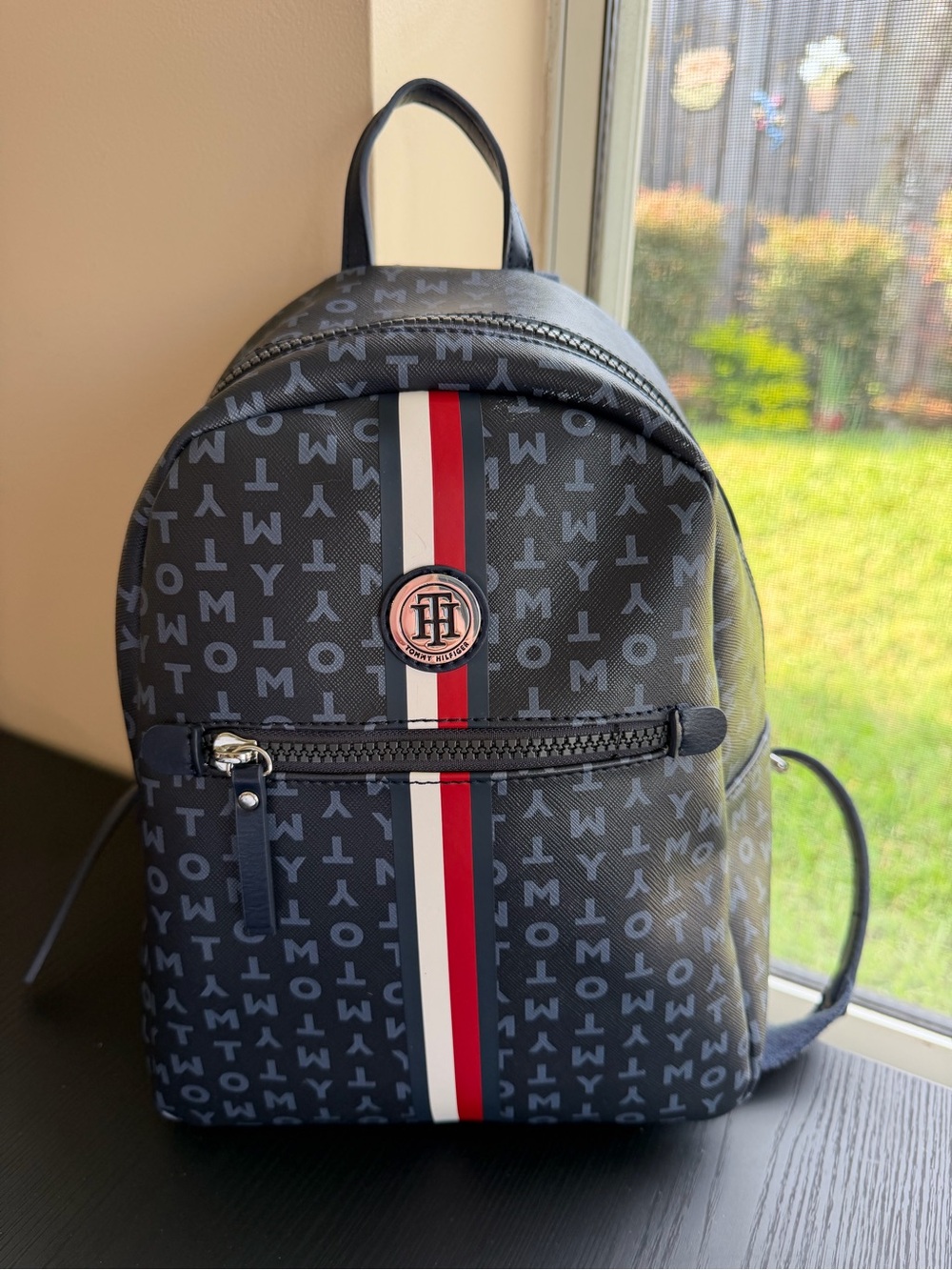 Tommy Hilfiger - Navy Monogram Stripe Backpack 69J6085